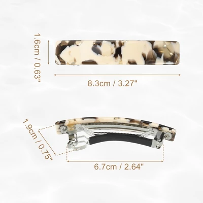 Unique Bargains Women's Tortoise Shell French Hair Barrettes Beige Brown 2 Pcs 5 Unique Bargains Women's Tortoise Shell French Hair Barrettes Beige Brown 2 Pcs - Image 5