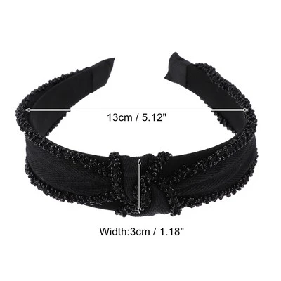 Unique Bargains Women's Bling Pearl Knotted Headband Accessories Hairband 1.18 Inch Wide 1 Pc 3 Unique Bargains Women's Bling Pearl Knotted Headband Accessories Hairband 1.18 Inch Wide 1 Pc - Image 3