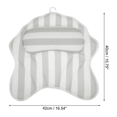 Unique Bargains Bath Cushion Non Slip Suction Sups Comfortable Head Rest Bathtub Pillow Gray 2 Unique Bargains Bath Cushion Non Slip Suction Sups Comfortable Head Rest Bathtub Pillow Gray - Image 2