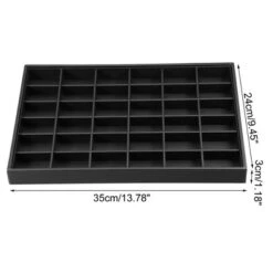 Unique Bargains PU Leather 36 Grid Stackable Jewelry Tray Jewelry Drawer Organizer Trays Showcase For Bracelets Earrings Black -UNIQUE BARGAIN Shop GUEST de75db0b 1e04 40c8 8ff3 e9d5f28eda50