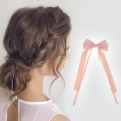 Unique Bargains Bow Double Ribbon Duckbill Hair Clips 1 Pc