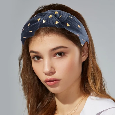 Unique Bargains Women's Velvet Heart Shape Stud Knot Headband 1.18 Inch Wide 1 Pc 1 Unique Bargains Women's Velvet Heart Shape Stud Knot Headband 1.18 Inch Wide 1 Pc