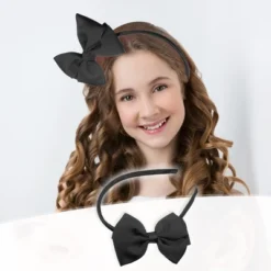 Unique Bargains Bow Headband Fashion Cute Polyester Hairband For Teenager 5.9x4.4 Inch