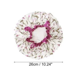 Unique Bargains Women Double Layer Large Dots Shower Cap 1 Pc