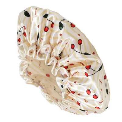 Unique Bargains Women Double Layer Small Cherry Shower Cap 1 Pc 5 Unique Bargains Women Double Layer Small Cherry Shower Cap 1 Pc - Image 5