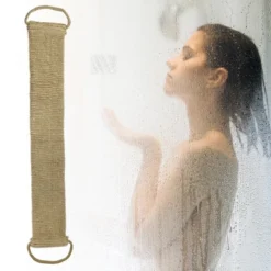 Unique Bargains Bath Shower Gloves 25.98"x4.33" Brown 1 Set