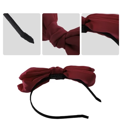 Unique Bargains Women's Fashion Satin Bow Knot Headband 0.31 Inch Wide 1 Pc 2 Unique Bargains Women's Fashion Satin Bow Knot Headband 0.31 Inch Wide 1 Pc - Image 2