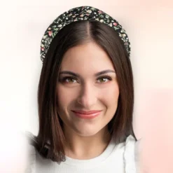 Unique Bargains Girl's Retro Flower Knotted Non-slip Wide Headband Black 5"x2.09" 1 Pc