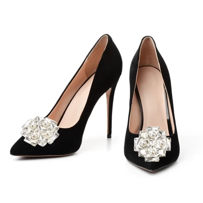 Unique Bargains Women's Rhinestone Shoe Buckle 1.57"x1.57" Silver Tone 2 Pcs 5 Unique Bargains Women's Rhinestone Shoe Buckle 1.57"x1.57" Silver Tone 2 Pcs - Image 5