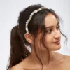 Unique Bargains Women's Rhinestone Vintage Wavy Faux Pearl Headband