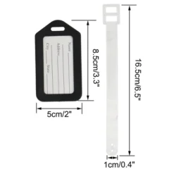 Unique Bargains Plastic Suitcase Name Label Travel Luggage Tags 20 Pcs Black White