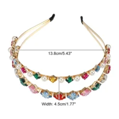 Unique Bargains Women's Metal Square Colorful Rhinestone Faux Pearl Headband 1 Pc -UNIQUE BARGAIN Shop GUEST e624f25b b557 42d8 9687 75426c783861
