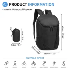Unique Bargains Packable Large Capacity Camping Travel Hiking Backpack