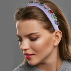 Unique Bargains Women's Bling Sponges Wide Edge Rhinestone Headband 5.12"x1.18" 1Pc