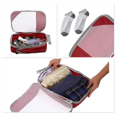 Unique Bargains Luggage Organizer Travel Bags For Travel Red 1 Set 4 Unique Bargains Luggage Organizer Travel Bags For Travel Red 1 Set - Image 4