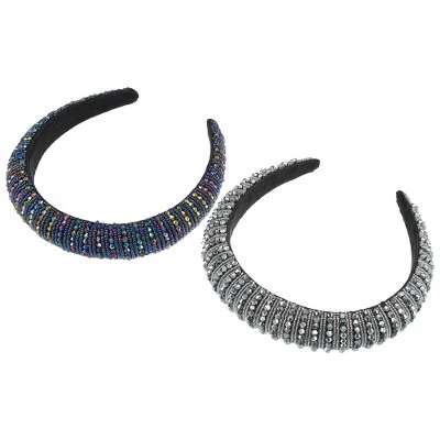 Unique Bargains Women's Luxury Sparkly Rhinestone Wide Headbands 2Pcs 12 Unique Bargains Women's Luxury Sparkly Rhinestone Wide Headbands 2Pcs - Image 12