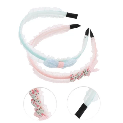 Unique Bargains Girl's Classic Mesh Headbands 5.51"x4.72"x0.28" Lake Blue Pink 2 Pcs 2 Unique Bargains Girl's Classic Mesh Headbands 5.51"x4.72"x0.28" Lake Blue Pink 2 Pcs - Image 2