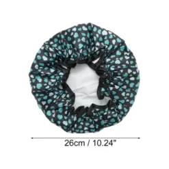 Unique Bargains Women Durable Double Layer Heart-shaped Shower Cap 1 Pc