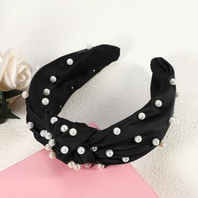 Unique Bargains Women's Faux Pearl Decor Knotted Headband 1 Pc 5 Unique Bargains Women's Faux Pearl Decor Knotted Headband 1 Pc - Image 5