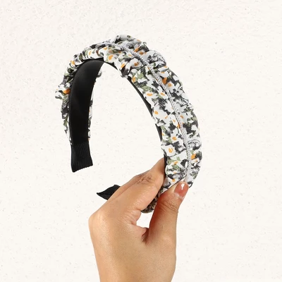 Unique Bargains Women's Floral Ruched Non-slip Pearl Headbands Black 1 Pc 4 Unique Bargains Women's Floral Ruched Non-slip Pearl Headbands Black 1 Pc - Image 4