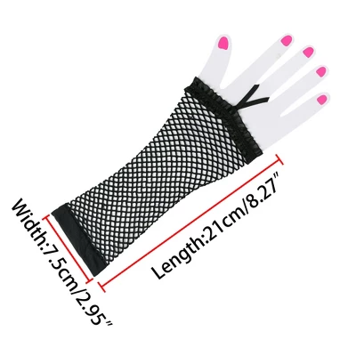 Unique Bargains Women's Elastic Fabric Fingerless Fishnet Arm Warmers 2 Unique Bargains Women's Elastic Fabric Fingerless Fishnet Arm Warmers - Image 2