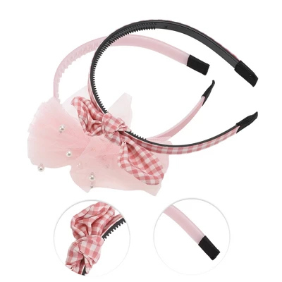 Unique Bargains Girl's Classic Elegant Mesh Headbands 5.51"x4.72"x0.55" Red Pink 2 Pcs 2 Unique Bargains Girl's Classic Elegant Mesh Headbands 5.51"x4.72"x0.55" Red Pink 2 Pcs - Image 2