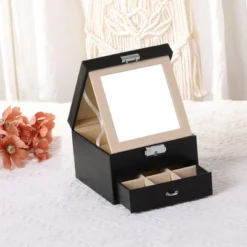 Unique Bargains 2 Layers PU Leather Jewelry Box With Drawer And Mirror -UNIQUE BARGAIN Shop GUEST edc052e2 2f87 41f7 a533 8cc18e598432