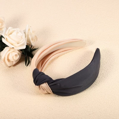 Unique Bargains Women's Top Knotted Fashion Elastic Wide Headband Pink Gray 1 Pc 5 Unique Bargains Women's Top Knotted Fashion Elastic Wide Headband Pink Gray 1 Pc - Image 5