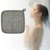 Unique Bargains Elasticity Body Scrub Towel For Shower 7.87"x7.87" Gray 1 Pc