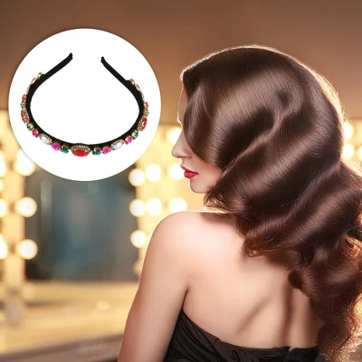 Unique Bargains Women's Bling Assorted Color Rhinestone Headband Flannel 5.51"x0.79" 1Pc 5 Unique Bargains Women's Bling Assorted Color Rhinestone Headband Flannel 5.51"x0.79" 1Pc - Image 5