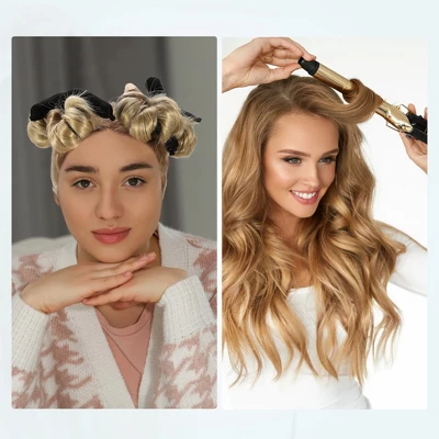 Unique Bargains Velvet Heatless Hair Curler Black 6 Pcs 2 Unique Bargains Velvet Heatless Hair Curler Black 6 Pcs - Image 2