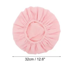 Unique Bargains Women Portable Stripe Shower Cap Pink 1 Pc