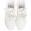 Unique Bargains Faux Pearl Bow Style 10 Shoelace Charms White 1 Pair