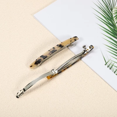 Unique Bargains Women's Tortoise Shell French Hair Barrettes Amber Brown 2 Pcs 3 Unique Bargains Women's Tortoise Shell French Hair Barrettes Amber Brown 2 Pcs - Image 3