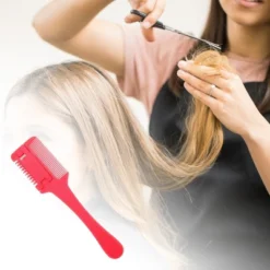 Unique Bargains Durable Haircut Comb With 10 Blades For Hair Styling Pink 1 Set