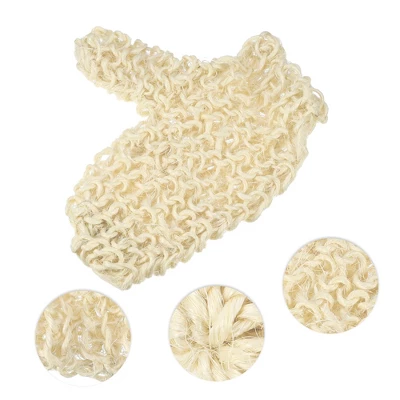 Unique Bargains Bathroom Jute Shower Gloves 9.06"x7.87" Beige 1 Pc 2 Unique Bargains Bathroom Jute Shower Gloves 9.06"x7.87" Beige 1 Pc - Image 2