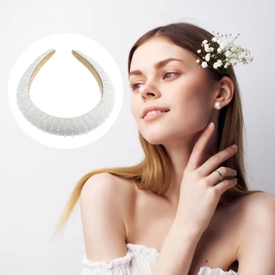 Unique Bargains Crystal Headband Rhinestone Hairband For Women 1.2 Inch Wide 1Pcs 5 Unique Bargains Crystal Headband Rhinestone Hairband For Women 1.2 Inch Wide 1Pcs - Image 5