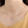 Unique Bargains 925 Sterling Silver Eye Pendant Necklace Choker For Women Girl