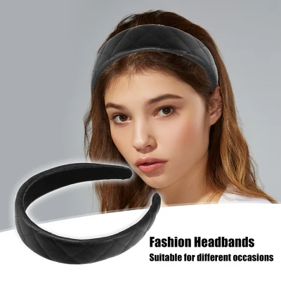 Unique Bargains Women's Checkered Pattern Padded Headband Hairband Accessories Faux Leather 1.2 Inch Wide 1 Pc 1 Unique Bargains Women's Checkered Pattern Padded Headband Hairband Accessories Faux Leather 1.2 Inch Wide 1 Pc