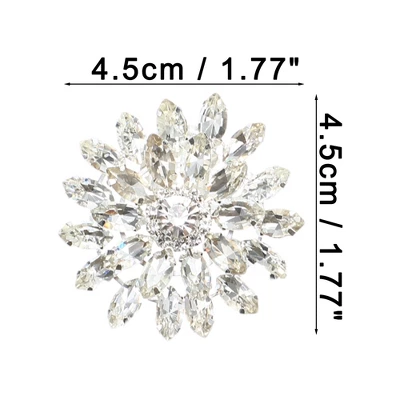 Unique Bargains Women's Rhinestone Shoe Buckle 1.77"x1.77" Silver Tone 2 Pcs 1 Unique Bargains Women's Rhinestone Shoe Buckle 1.77"x1.77" Silver Tone 2 Pcs