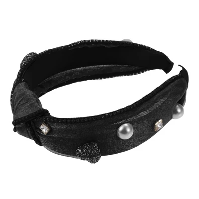 Unique Bargains Women's Sparkle Bling Mesh Faux Pearl Rhinestone Padded Headband 1.3 Inch Wide 1 Pc 7 Unique Bargains Women's Sparkle Bling Mesh Faux Pearl Rhinestone Padded Headband 1.3 Inch Wide 1 Pc - Image 7