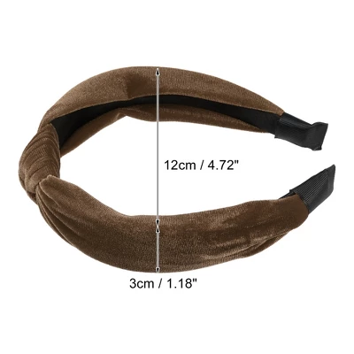 Unique Bargains Women's Velvet Knotted Headbands Hairband 1.2" Wide 3 Unique Bargains Women's Velvet Knotted Headbands Hairband 1.2" Wide - Image 3