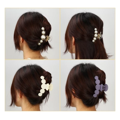 Unique Bargains Women's Plastic Hair Claws White 5 Unique Bargains Women's Plastic Hair Claws White - Image 5