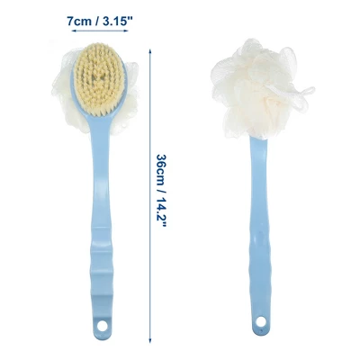Unique Bargains Back Scrubber Shower Body Brush With Bristles And Loofah For Men Women 1 Unique Bargains Back Scrubber Shower Body Brush With Bristles And Loofah For Men Women