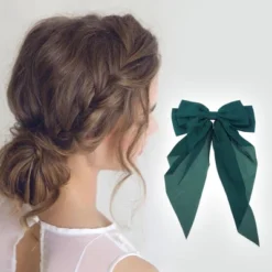 Unique Bargains Bow Ribbon French Barrette Hair Clips 1 Pc