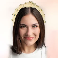 Unique Bargains Women's Non-slip Rhinestone Retro Knotted Wide Headband 5.24"x1.22" 1 Pc