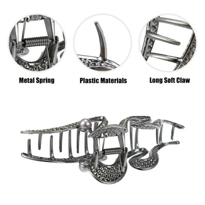 Unique Bargains Women's Metal Hair Claws 5.47"x2.32"x1.61" 1Pc 2 Unique Bargains Women's Metal Hair Claws 5.47"x2.32"x1.61" 1Pc - Image 2