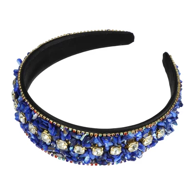 Unique Bargains Women's Bling Crushed Turquoise Rhinestone Wide Edge Hairband 4.72"x1.65" 1Pc 7 Unique Bargains Women's Bling Crushed Turquoise Rhinestone Wide Edge Hairband 4.72"x1.65" 1Pc - Image 7