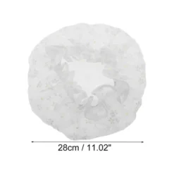 Unique Bargains Women's Durable Double Layer Bath Cap White 1 Pc