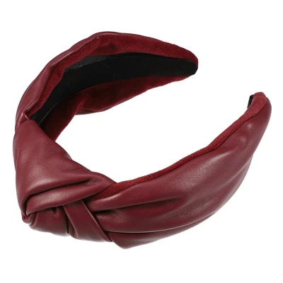 Unique Bargains Cross Knotted PU Leather Non-slip Fashion Wide Headband 1 Pc 11 Unique Bargains Cross Knotted PU Leather Non-slip Fashion Wide Headband 1 Pc - Image 11